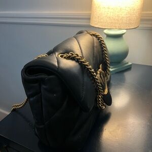 Gold Chain Quilted Black Shoulder Bag